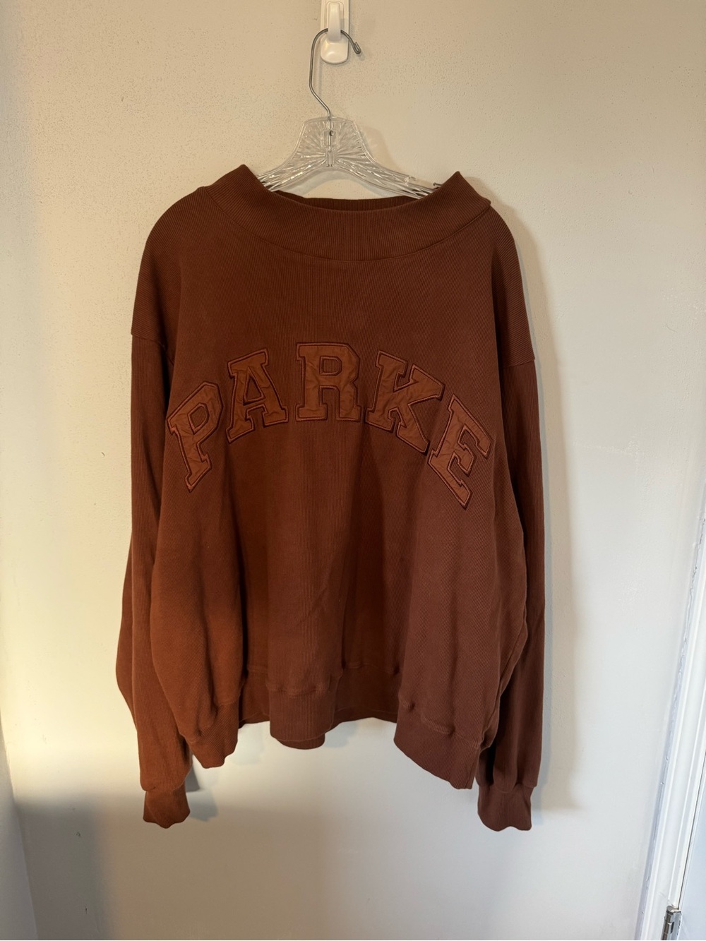 PARKE Ribbed Brown Mockneck L/XL